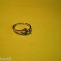 New Silver Plated Ring With Four Green Rhinestones On Stylish Band Size 7 1/2