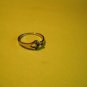 New Silver Plated Ring With Four Green Rhinestones On Stylish Band Size 7 1/2