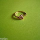 New Size 6.75 Gold Plated CZ Purple Rhinestone Ring