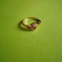 New Size 6.75 Gold Plated CZ Purple Rhinestone Ring