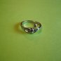New Silver Plate Two Lite Purple Rhinestones Ring Size 6.25