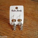 New Plastic Silver Figure Hook Earrings For Pierced Ears