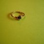 New Size 6.25 Gold Plated C.Z. Shaped Black Rhinstone Ring