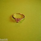New Size 7.75 Gold Plated CZ Clear Round Solitaire Ring