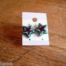 New Purple & Pink Plastic Star Post Earrings For Pierced Ears