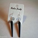 New Plastic Black Spike Hook Earrings For Pierced Ears