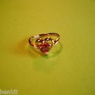 New Size 5 1/2 Gold Plated Ring CZ Purple Rhinestone In Heart Mount