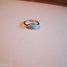 New Size 6.25 Gold Plated Lite Blue & Clear Rhinestones Ring