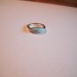 New Size 6.25 Gold Plated Lite Blue & Clear Rhinestones Ring