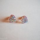 New Clear Sparkle Plastic Heart Post Earrings For Pierced Ears