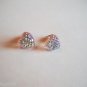 New Clear Sparkle Plastic Heart Post Earrings For Pierced Ears
