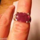 New Silver Plate Purple Amethyst Ring Size 9