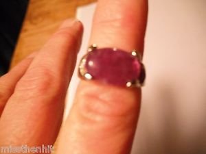 New Silver Plate Purple Amethyst Ring Size 9