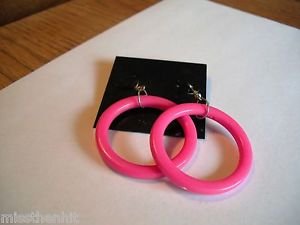 New Dark Pink Round Loop Hook Earrings