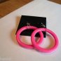 New Dark Pink Round Loop Hook Earrings