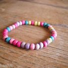 New Colorful Wooden Beads Stretchable Bracelet