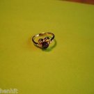 New Size 51/2 Gold Plated CZRound Purple Rhinestone Ring Heart Mount