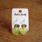 New Plastic Green Leaf Hook Earrings For Pierced Ears