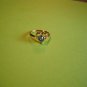 New Size 5.75 Gold Plated Round Blue Solitaire CZ Rhinestone Ring