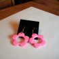 New Pink Sunflower Hook Earrings