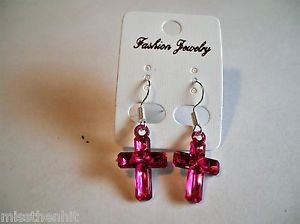 New Plastic Cross Hook Earrings For Pierced Ears
