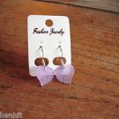 New Plastic Purple Leaf Hook Earrings For Pierced Ears