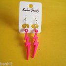 New Pink Plastic Lighting  Hook Earrings For Pierced Ears