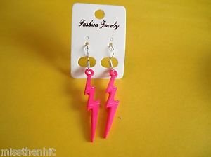 New Pink Plastic Lighting  Hook Earrings For Pierced Ears