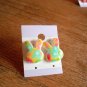 New Plastic Flowered Bunny Head Post Earrings For Pierced Ears