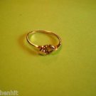 New Size 7.5 Gold Plated CZ Clear Solitaire Rhinestone Ring