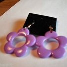 New Purple Sunflower Hook Earrings