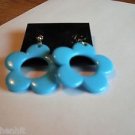 New Blue Sunflower Hook Earrings
