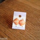 12. New Plastic Stud Orange Shaped Post Earrings Screw Back No Metal
