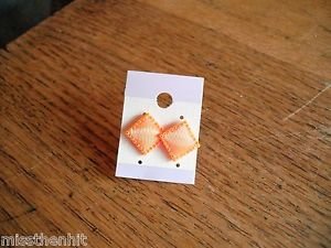 12. New Plastic Stud Orange Shaped Post Earrings Screw Back No Metal