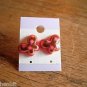 New Pink & Brown Plastic Butterfly Post Earrings