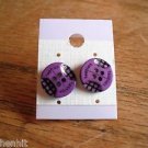 Purple Fashion Plastic Button Post Earrings