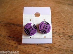 Purple Fashion Plastic Button Post Earrings