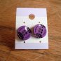 Purple Fashion Plastic Button Post Earrings