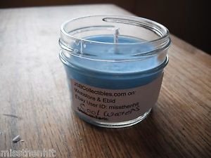 4 Oz Handcrafted  Blue Round Cool Waters Soy Candle