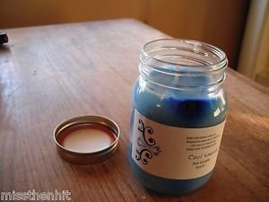 Handcrafted 100% Jarred Blue Round Soy Candle-Cool Waters