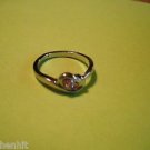 New Silver  Plated Ring Two Lite Purple Rhinestones Size 9.