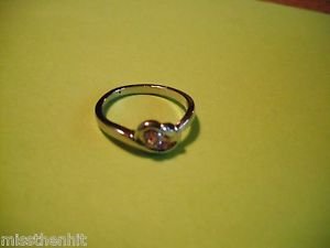 New Silver  Plated Ring Two Lite Purple Rhinestones Size 9.