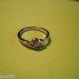 New Silver Plated Ring Two Lite Purple Rhinestones Size 9.