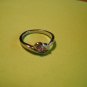 New Silver Plated Ring Two Lite Purple Rhinestones Size 9.
