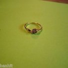 New Gold Plated Round Solitaire Purple CZ Rhinestone Ring Size 7.75