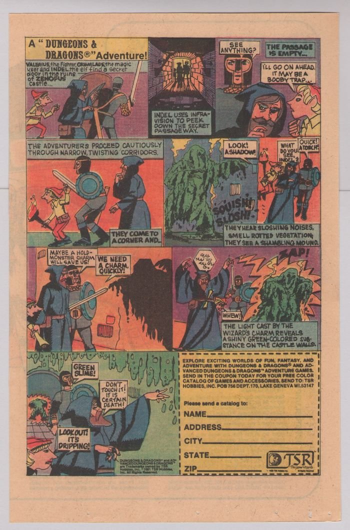 Dungeons & Dragons print ad TSR role playing game D&D fantasy comic ...