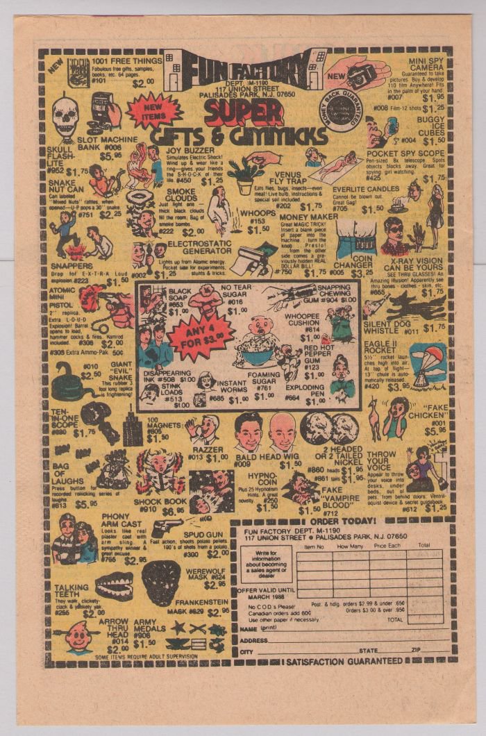 Fun Factory PRINT AD gag novelty gifts vintage advertisement 1980