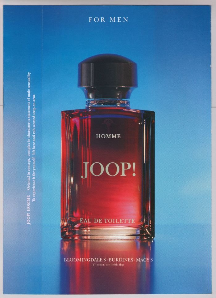 Joop! cologne '90s PRINT AD advertisement eau de toilette sample ad