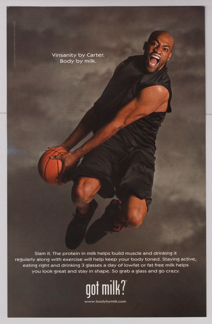 Full-page advertisement featuring Vince Carter of the Dallas Mavericks (the...