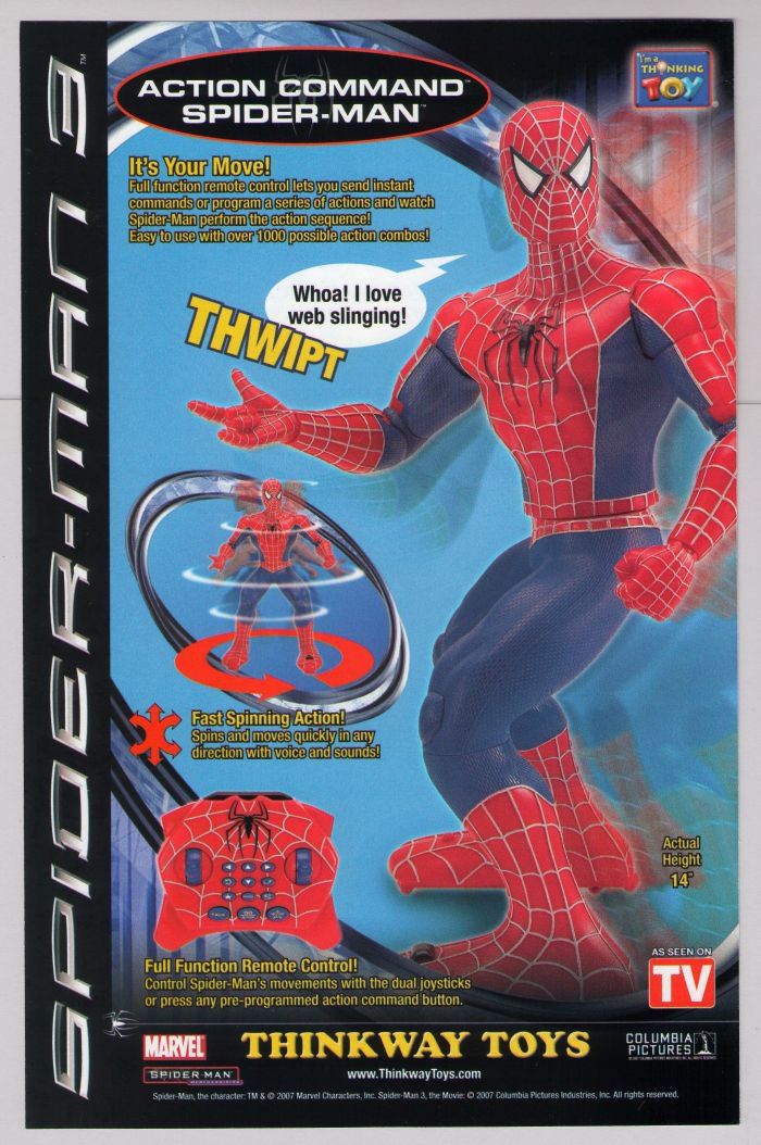 Action Command Spider-Man 3 PRINT AD Thinkway Toys Marvel Comics  advertisement 2007